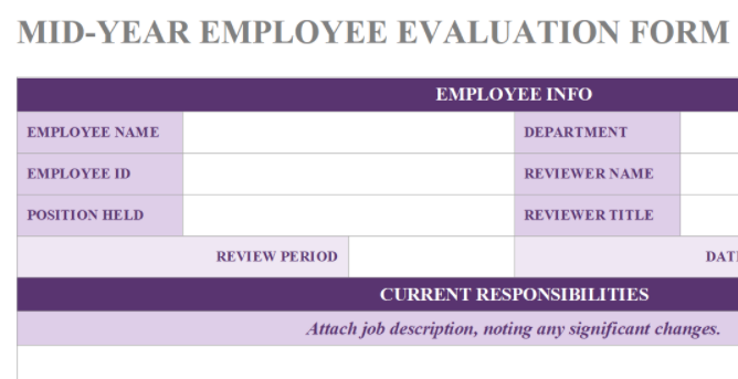 Purple word performance review template