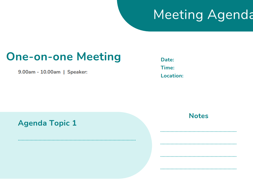 One on one meeting agenda template