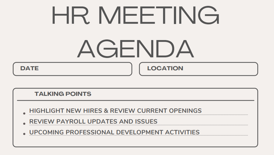 HR meeting agenda template