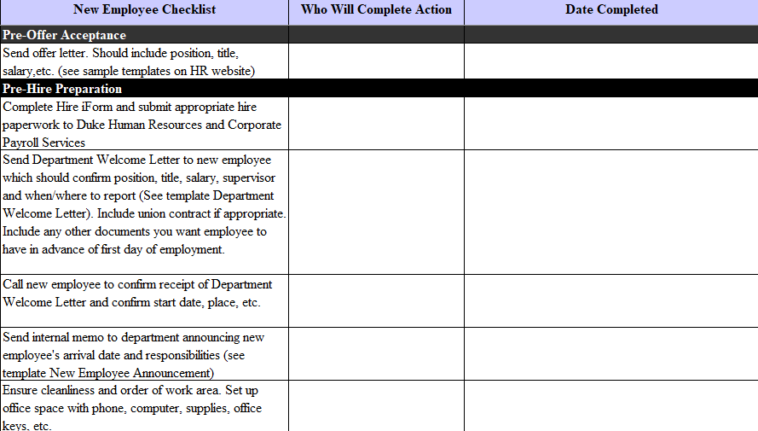 10 Free Onboarding Checklist Templates: Word, Excel, PDF (FREE Download ...