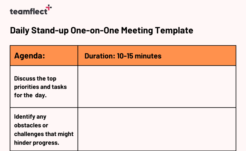 daily stand-up one on one meeting template