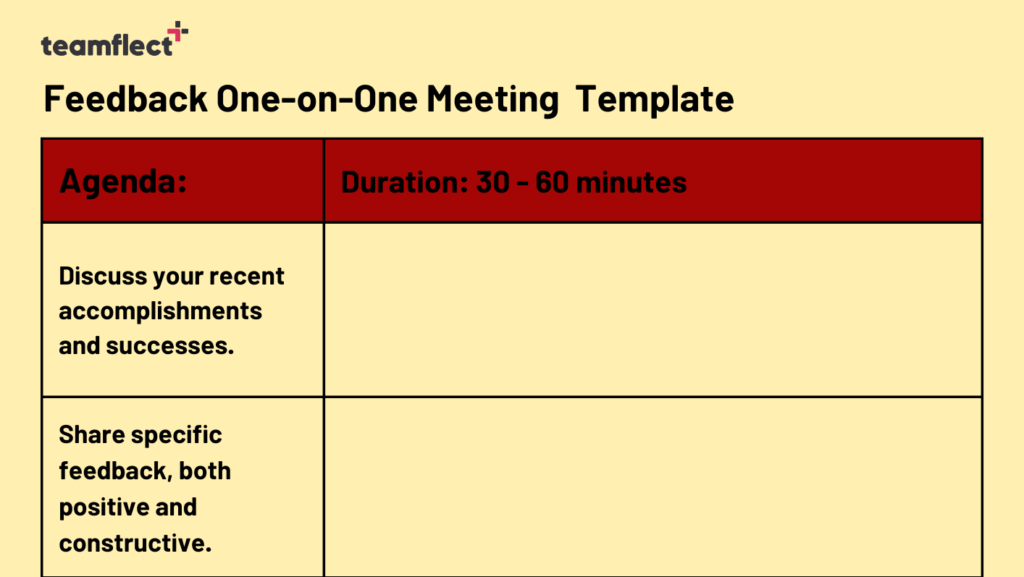 Feedback one on one meeting template