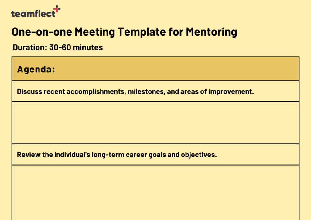 one on one meeting template for mentoring