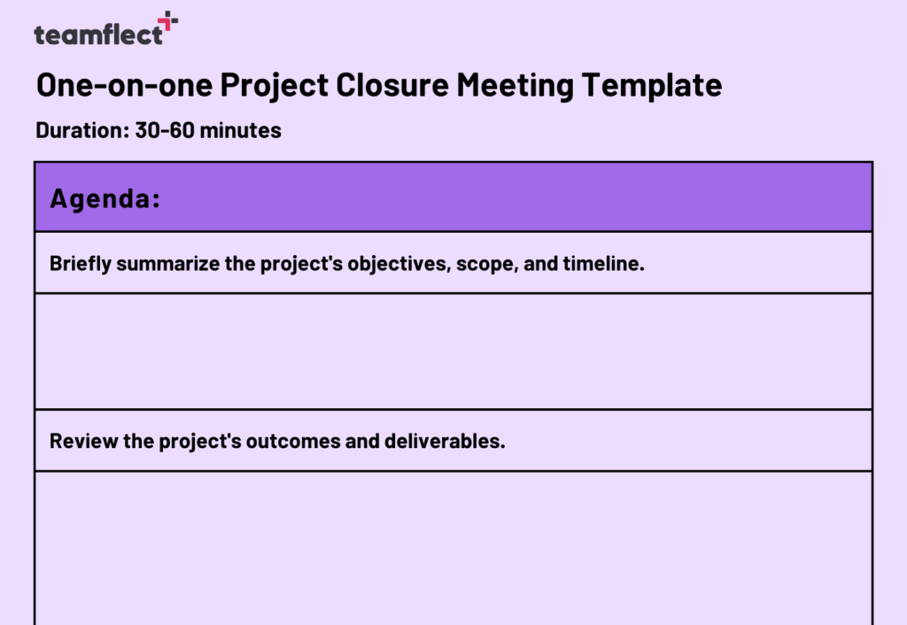 project closure one on one meeting template