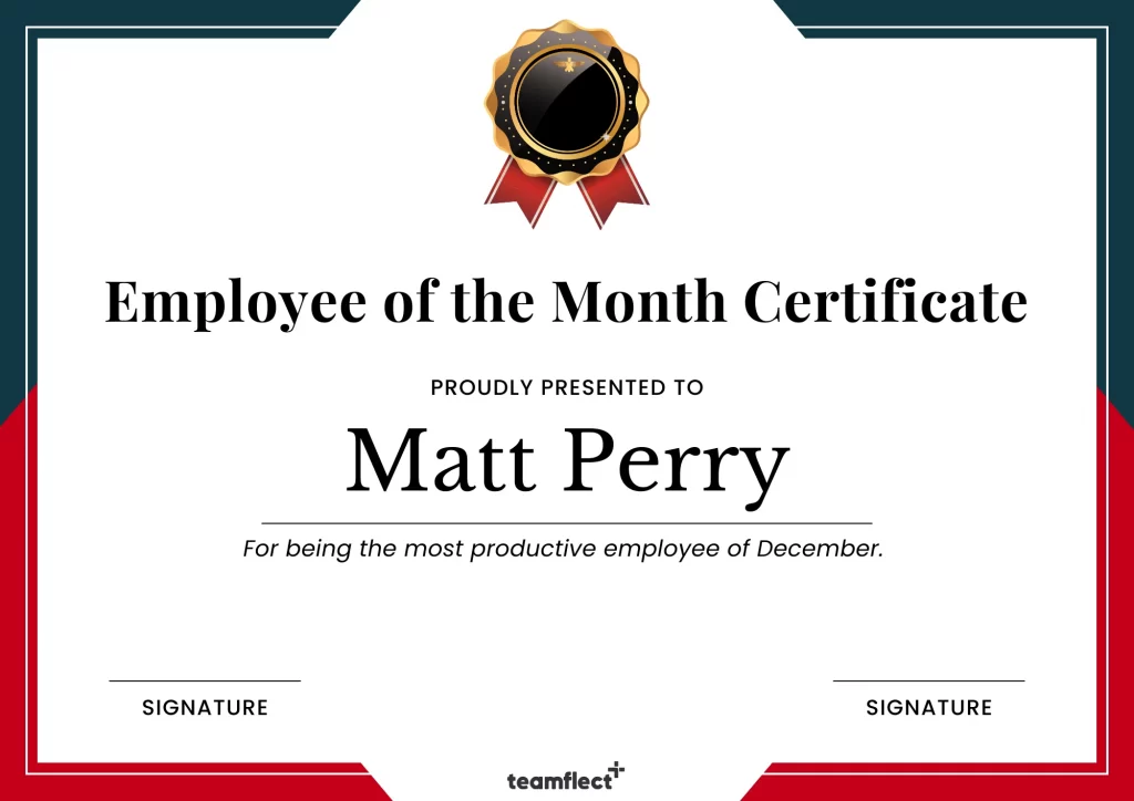 Green and Red Employee of the Month template