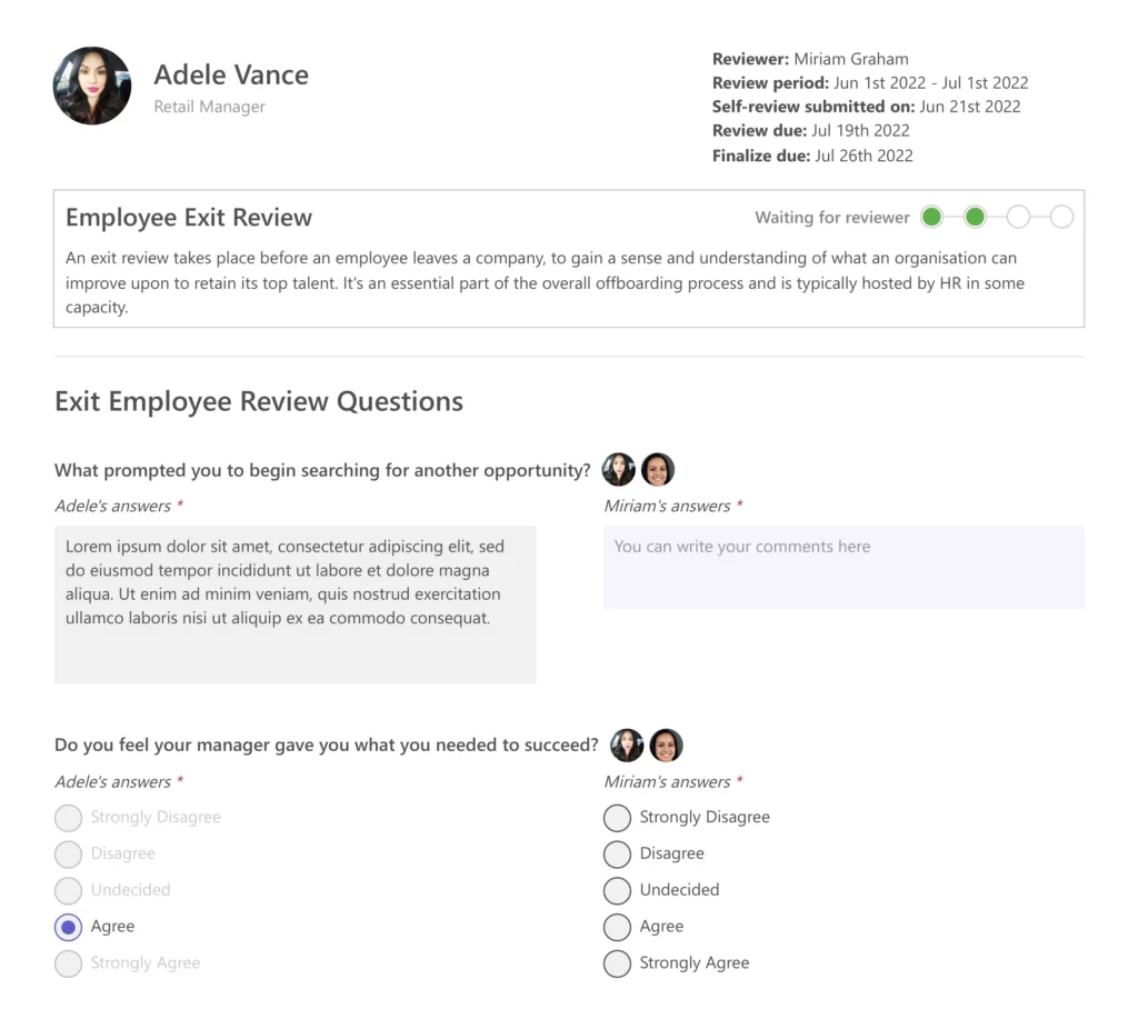 employee exit review questions