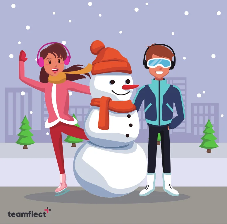 Outdoor team building: Build a Snowman with Team Members