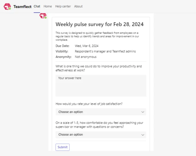 Step 4: Adaptive Card Interaction: How to create a survey in Teams