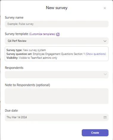 How to create a survey in Teams: Step 6: Create a Survey in Teams as a Manager