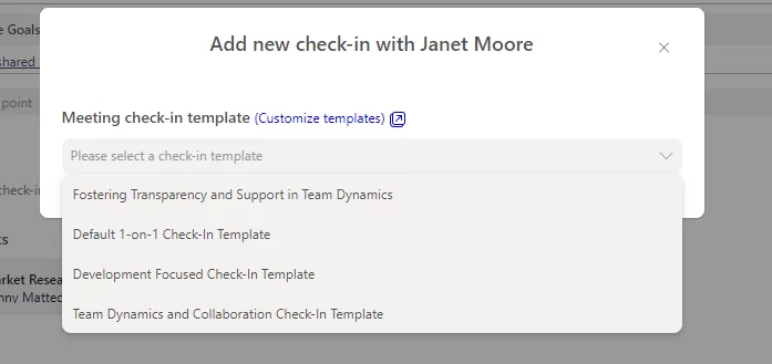 Meeting check-in forms in microsoft teams