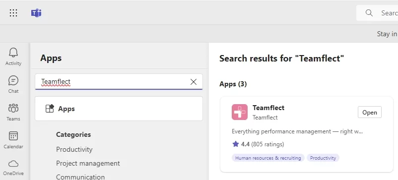 Teams App Store - Teamflect