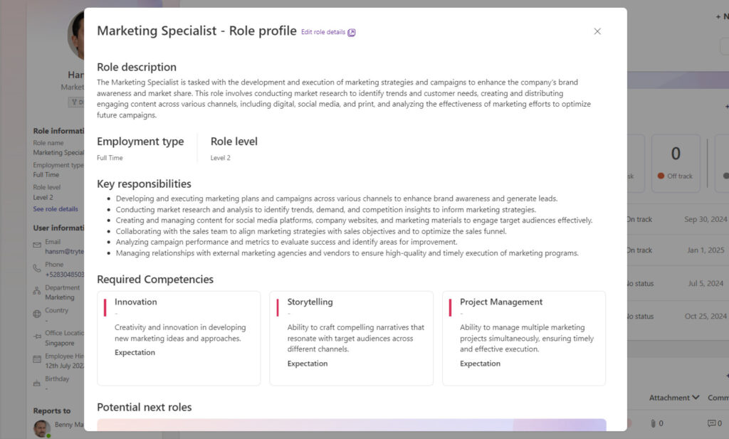 Marketing Specialist Role Page